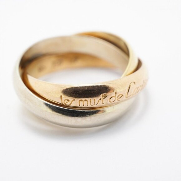 CARTIER Trinity Ring 51 K18YG 18K Yellow Gold White Gold Rose Gold Women's - Picture 5 of 8